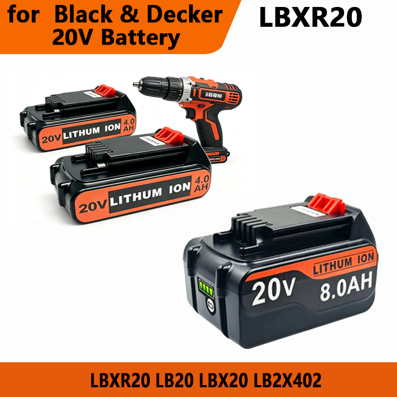 Black+Decker Tool 20V Max - for 3/4/6/8Ah Long Runtime BL2018 Lithium