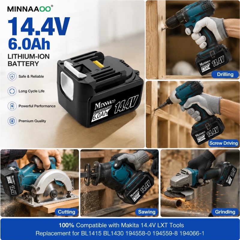 For Makita 14.4V 6.0Ah 5.0Ah L - Makita Drill Hp1640 review and price